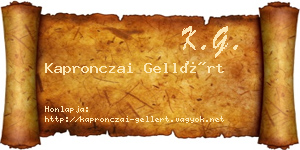 Kapronczai Gellért névjegykártya